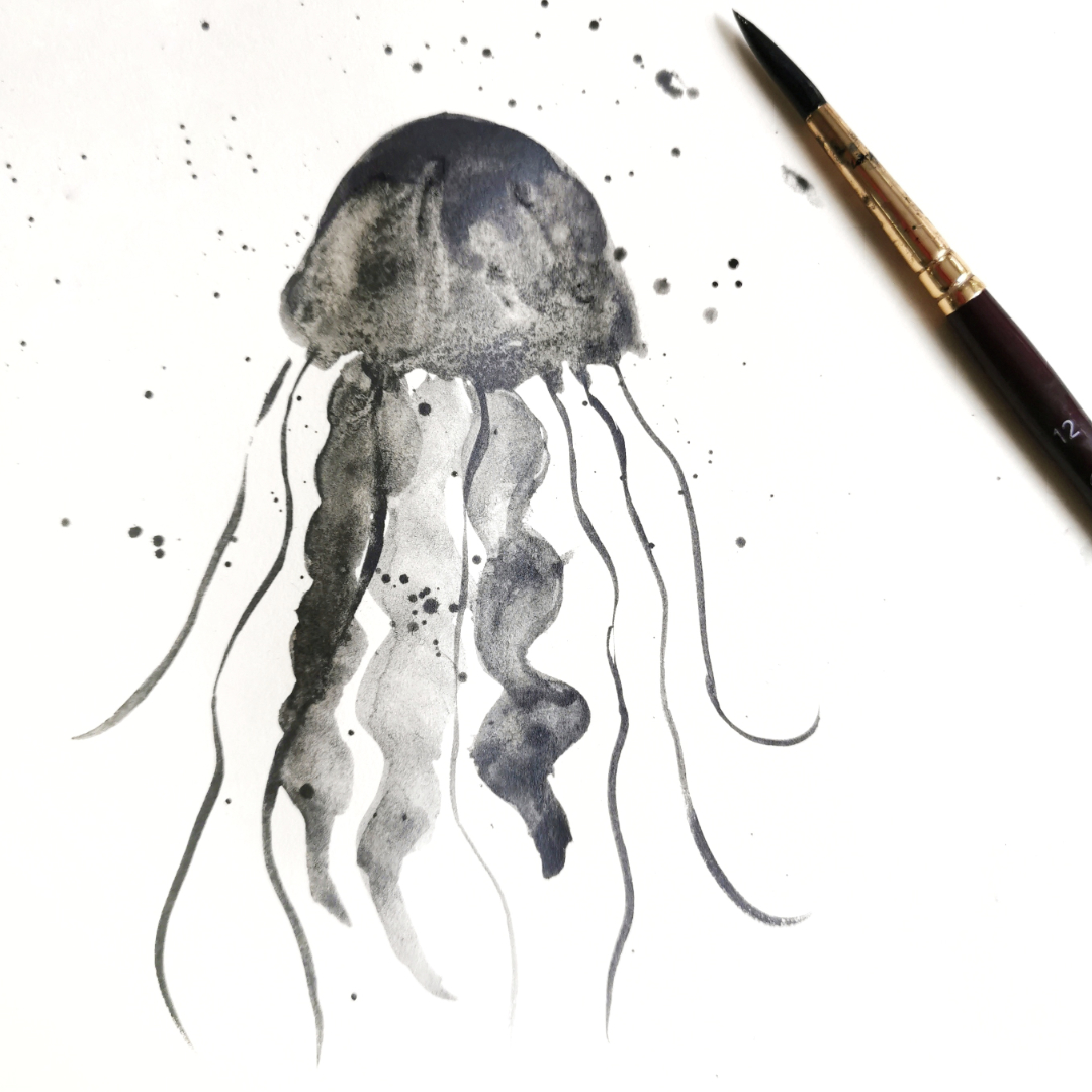 Jellyfish made with ink